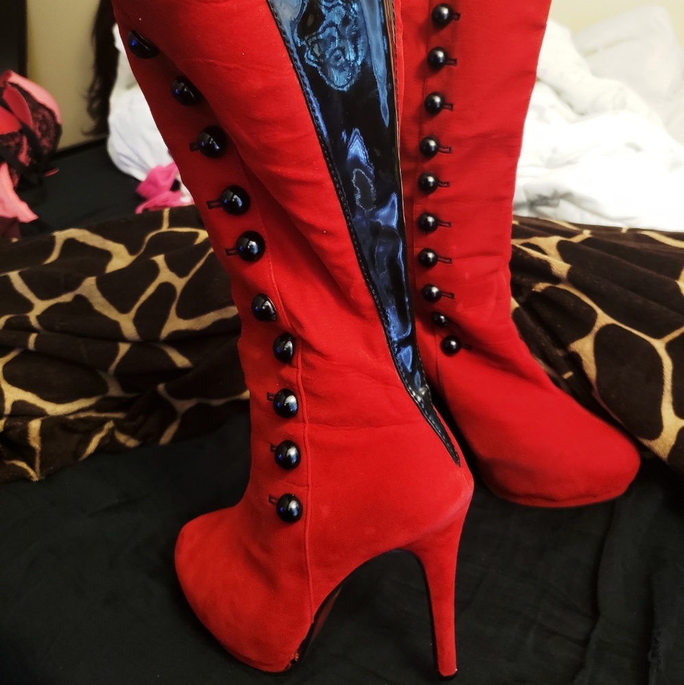 High heel boots...